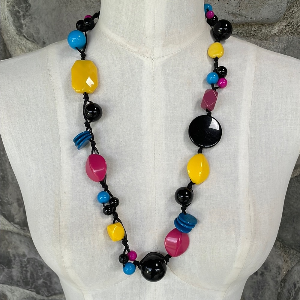 Express 80s Colorful Beaded Necklace